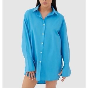 ◾️4th & Reckless Longline Oversized Capri Button Down Elsa Hosk Top Dress